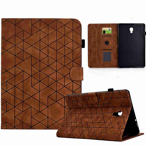 For Samsung Galaxy Tab A 10.5 T590 Rhombus TPU Smart Leatherette Tablet Case(Brown)