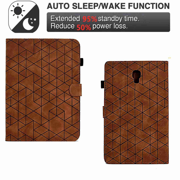 For Samsung Galaxy Tab A 10.5 T590 Rhombus TPU Smart Leatherette Tablet Case(Brown)