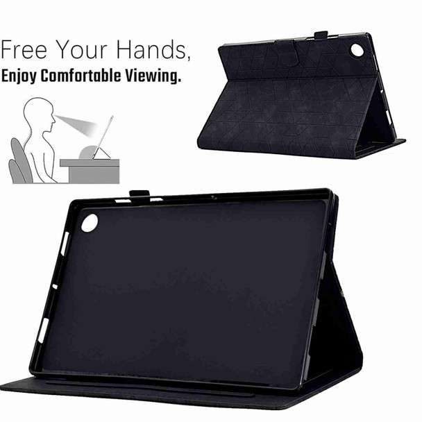 For Lenovo Tab M10 Plus 3rd Gen 2022 Rhombus TPU Smart Leatherette Tablet Case(Black)
