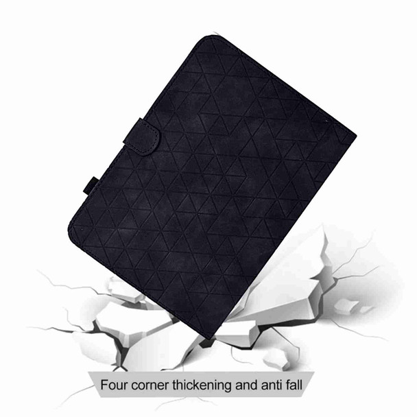 For Samsung Galaxy Tab A 10.5 T590 Rhombus TPU Smart Leatherette Tablet Case(Black)