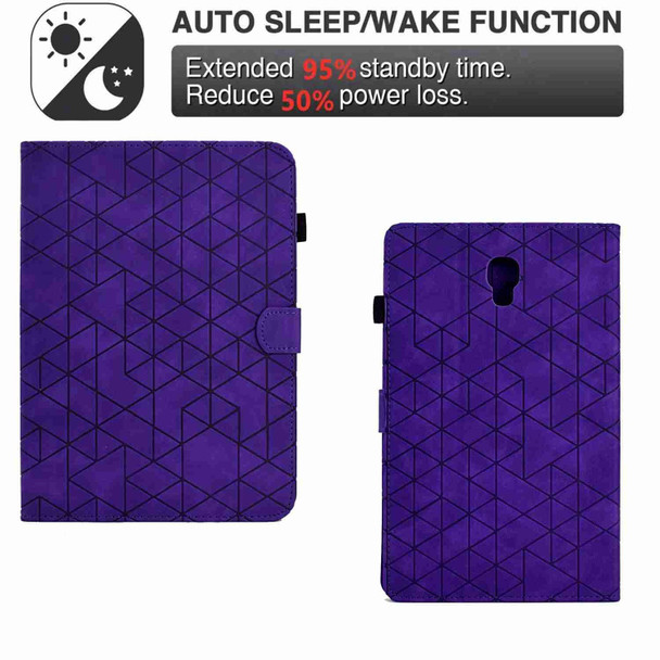 For Samsung Galaxy Tab A 10.5 T590 Rhombus TPU Smart Leatherette Tablet Case(Purple)