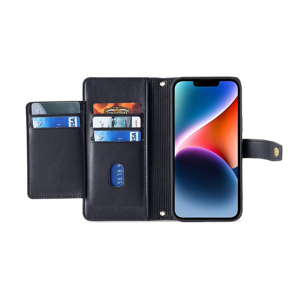 For OPPO Reno10 5G / Reno10 Pro 5G Global Lite Sheep Texture Cross-body Zipper Wallet Leatherette Phone Case(Black)