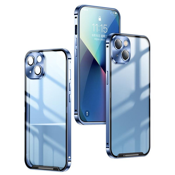 Frosted Metal Phone Case - iPhone 13 Pro Max(Blue)