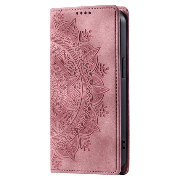 For OPPO A78 5G / A58 5G Totem Embossed Magnetic Leatherette Phone Case(Rose Gold)