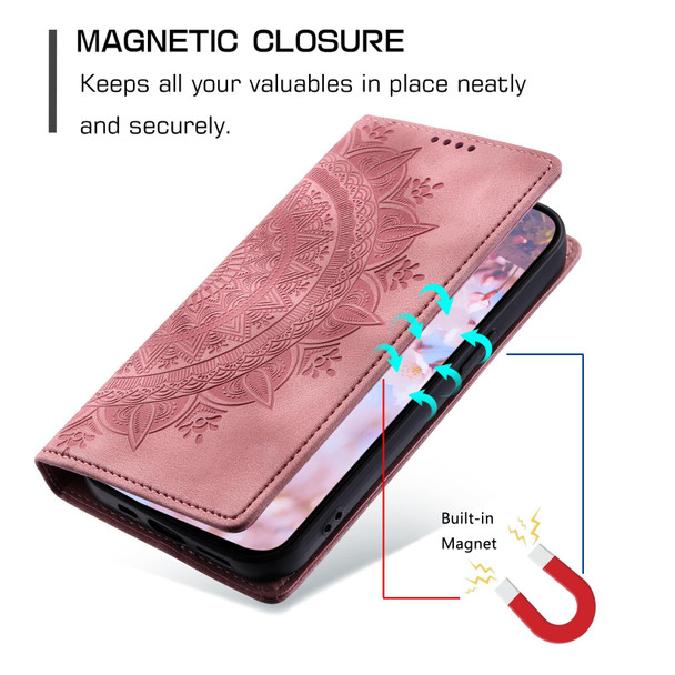 For OPPO A78 5G / A58 5G Totem Embossed Magnetic Leatherette Phone Case(Rose Gold)