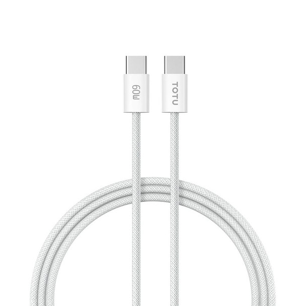 TOTU CB-10-CC 60W USB-C / Type-C to Type-C Silicone Braided Data Cable, Length:2m(White)