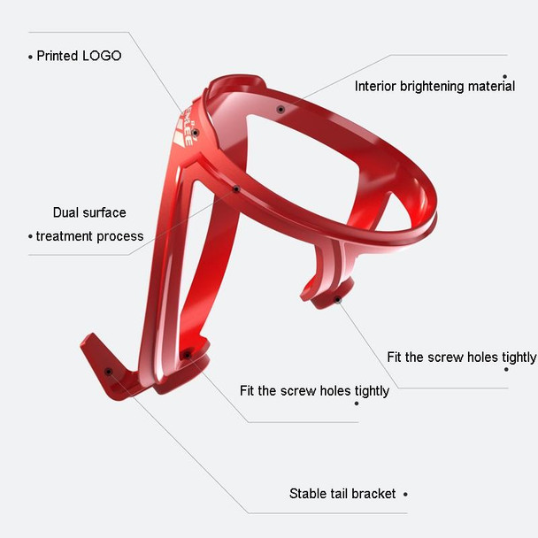 ENLEE R-50 Plastic Bicycle Bottle Cage Road And Mountain Bike Cylinder Holder Cycling Accessories(Red)