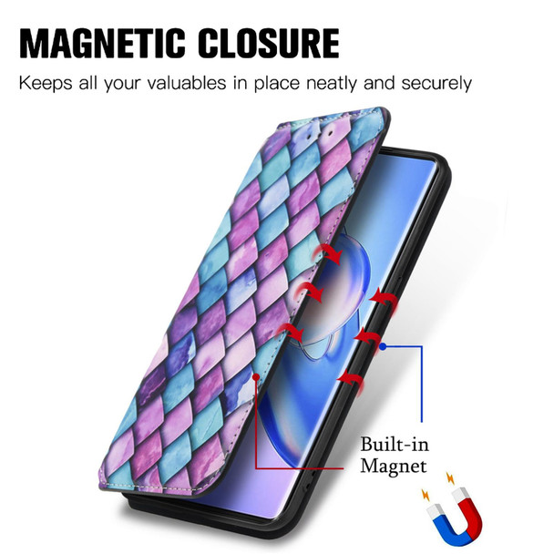 For Blackview A200 Pro CaseNeo Colorful Magnetic Leatherette Phone Case(Purple Scales)