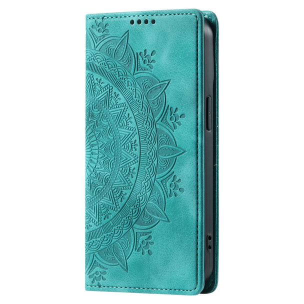 For Samsung Galaxy S20 Totem Embossed Magnetic Leatherette Phone Case(Green)