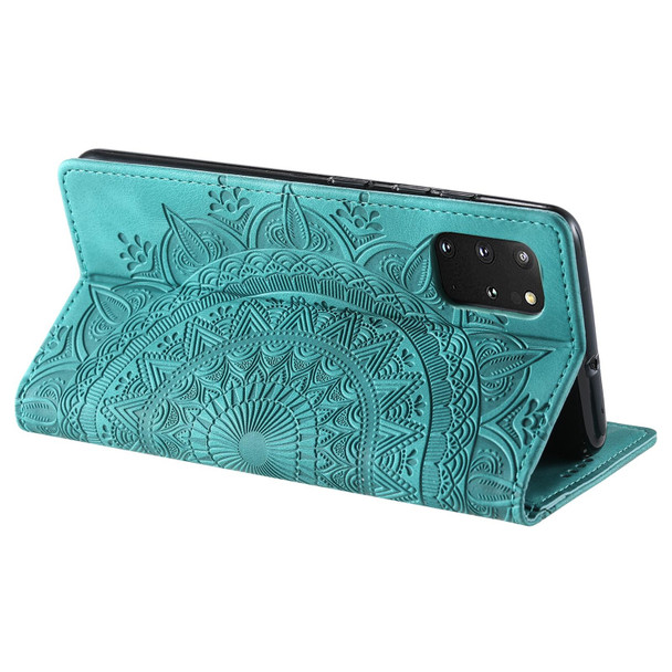 For Samsung Galaxy S20+ Totem Embossed Magnetic Leatherette Phone Case(Green)