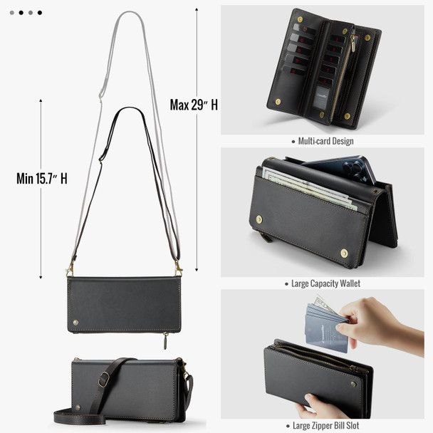 CaseMe ME10 Universal Wallet Phone Case with Lanyard(Black)