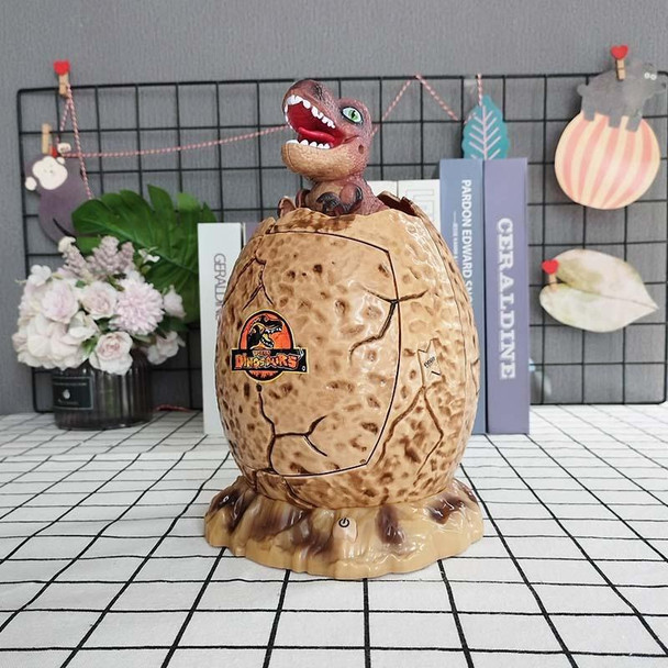 16.6 x 15.8 x 26cm Fingerprint Dinosaur Egg Password Money Bank Kids Toys Gifts Tyrannosaurus Rex Savings Jar(Beige)