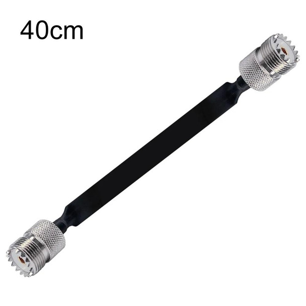 Window/Door Pass Through Flat RF Coaxial Cable UHF 50 Ohm RF Coax Pigtail Extension Cord, Length: 40cm(Female To Female)