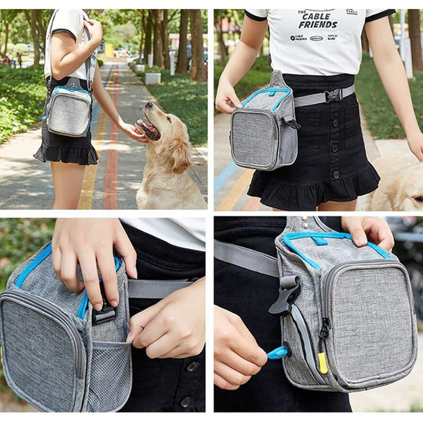 25x17x12cm Portable Pet Training Bag For Outings Dog Pet Snack Waist Bag(Little Dance Dragon Gray+Blue)