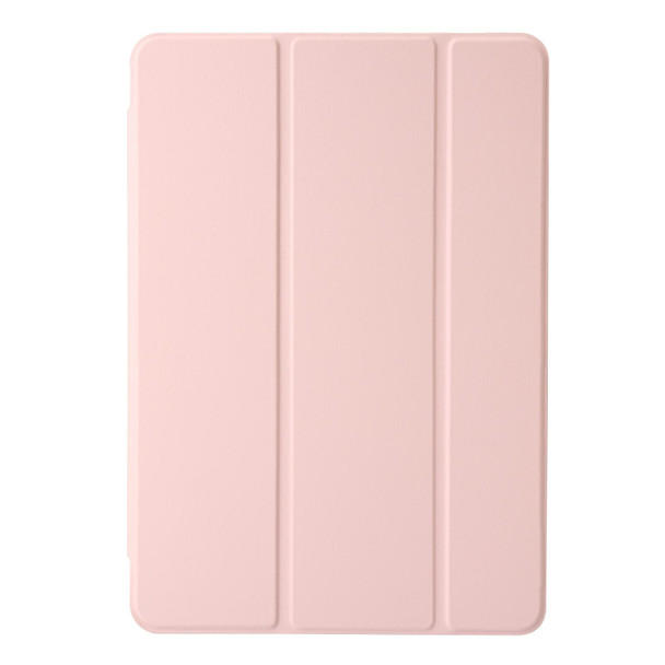 For Huawei Matepad 11 2021 / 2023 Clear Acrylic 3-Fold Leatherette Tablet Case(Pink)