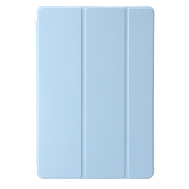 For Huawei Matepad 10.4 Clear Acrylic 3-Fold Leatherette Tablet Case(Ice Blue)