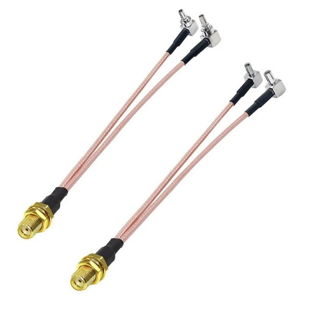 RP-SMA Female To 2 CRC9 R WiFi Antenna Extension Cable RG316 Extension Adapter Cable(30cm)