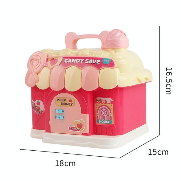 18 x 15 x 16.5cm Candy House Childrens Cartoon Coin Bank Small House Savings Jar Toys(Pink)