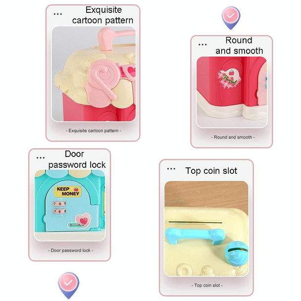 18 x 15 x 16.5cm Candy House Childrens Cartoon Coin Bank Small House Savings Jar Toys(Pink)