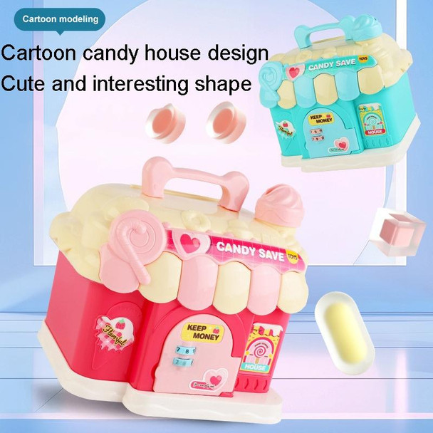 18 x 15 x 16.5cm Candy House Childrens Cartoon Coin Bank Small House Savings Jar Toys(Pink)