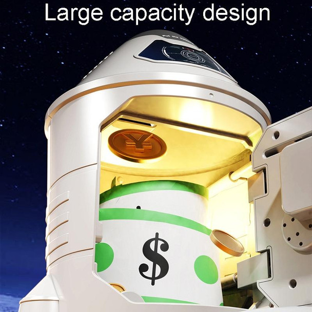 16.6 x 15.3 x 23.3cm Childrens Astronaut Code Money Bank Cartoon Space Rocket Money Box Toys(Lake Blue)