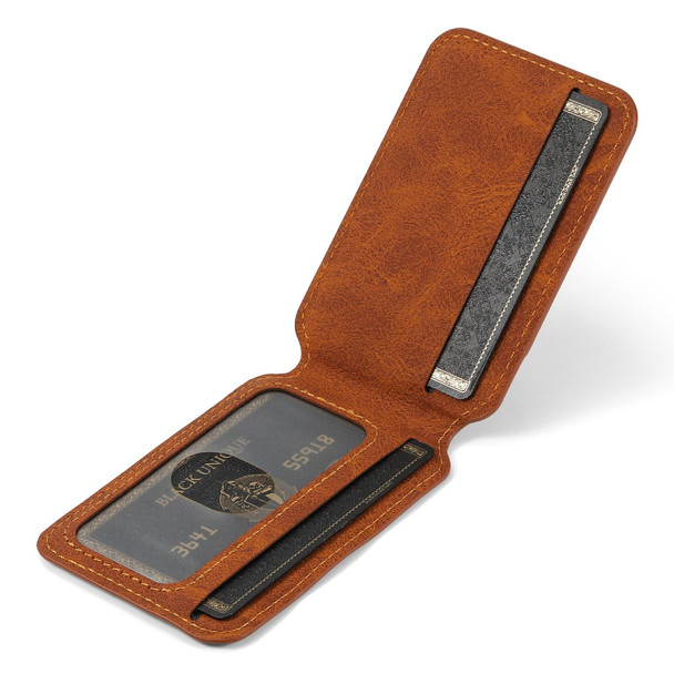 For Samsung Galaxy Note20 Ultra 5G Suteni H15 MagSafe Oil Eax Leatherette Detachable Wallet Back Phone Case(Khaki)