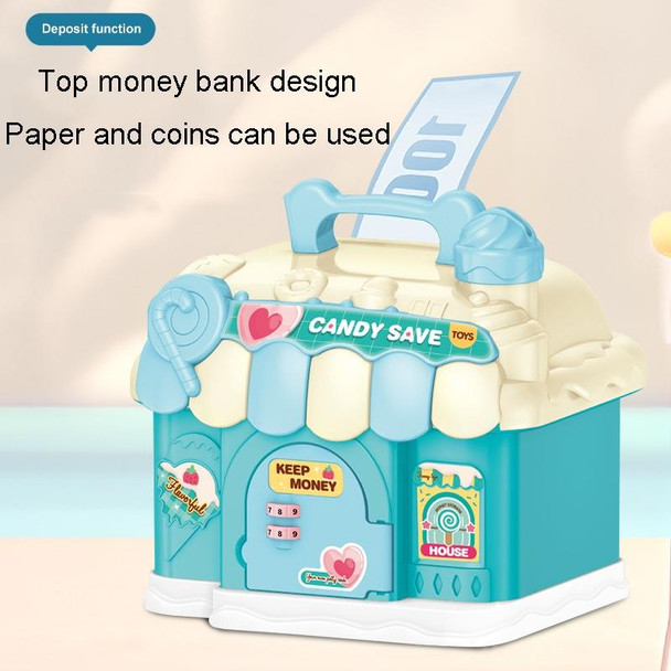 18 x 15 x 16.5cm Candy House Childrens Cartoon Coin Bank Small House Savings Jar Toys(Sky Blue)