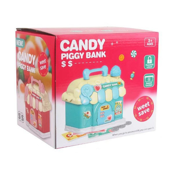 18 x 15 x 16.5cm Candy House Childrens Cartoon Coin Bank Small House Savings Jar Toys(Sky Blue)