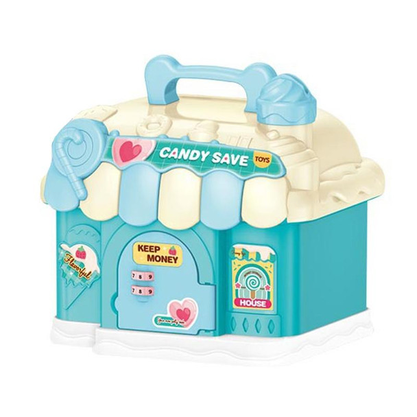 18 x 15 x 16.5cm Candy House Childrens Cartoon Coin Bank Small House Savings Jar Toys(Sky Blue)