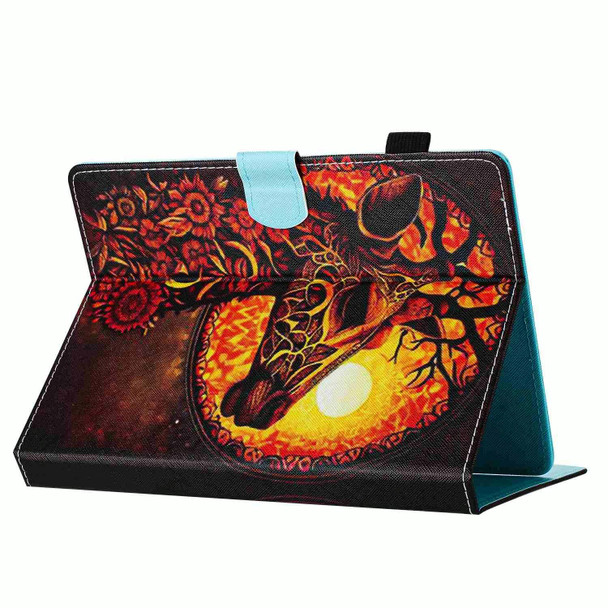 For 7 inch Painted Pattern Stitching Leatherette Tablet Case(Flower Deer)