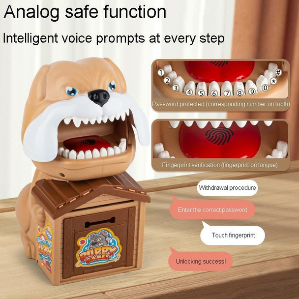 15 x 16 x 23cm Childrens Cute Puppy Coin Saving Bank Automatic Rolling Money Jar Deposit Machine Gift(Khaki)