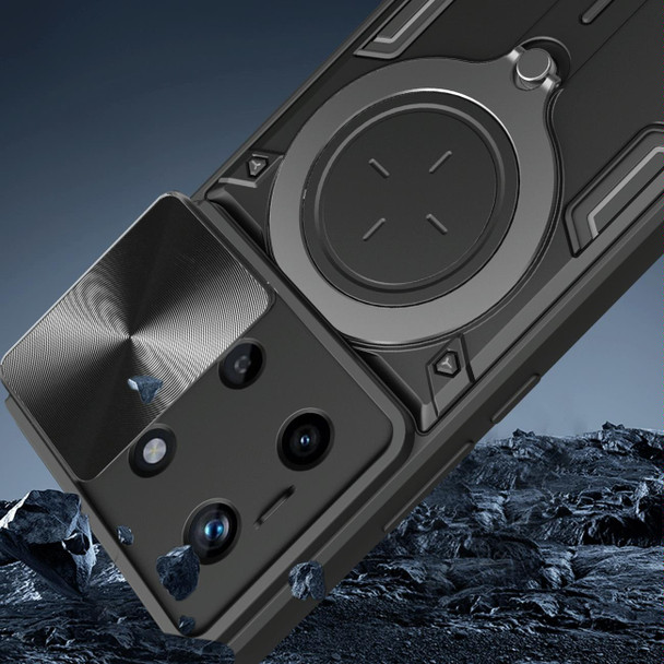 For Realme 11 4G Global CD Texture Sliding Camshield Magnetic Holder Phone Case(Red)