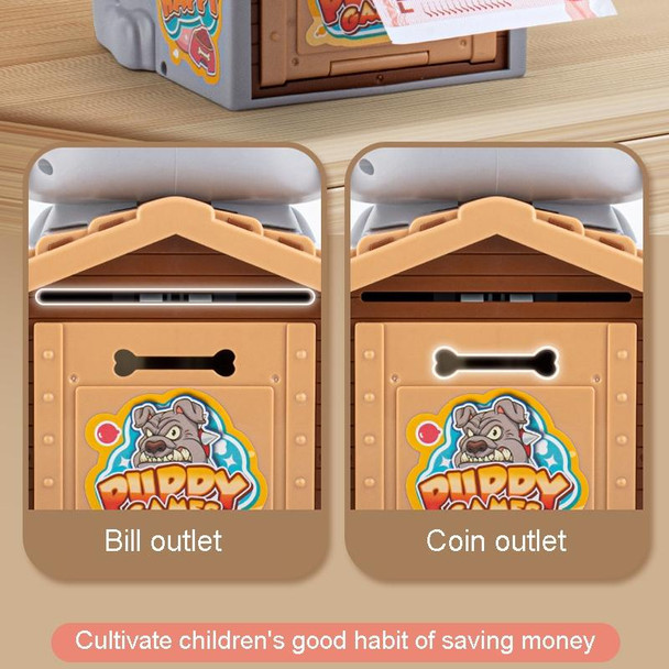 15 x 16 x 23cm Childrens Cute Puppy Coin Saving Bank Automatic Rolling Money Jar Deposit Machine Gift(Gray)