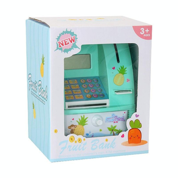 13 x 12 x 17cm Automatic Teller Machine Coin Saving Jar Childrens Mini Safe Deposit Box(Green)