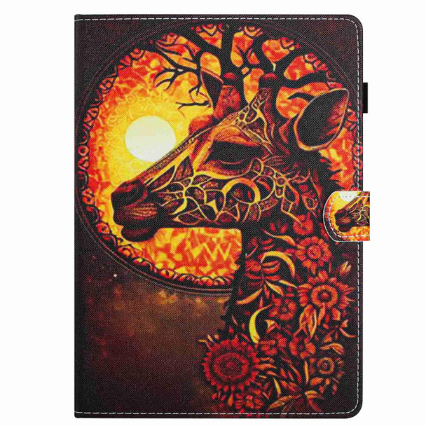 For iPad mini 6 Painted Pattern Stitching Smart Leatherette Tablet Case(Flower Deer)