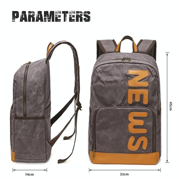 Retro Canvas Backpack Rucksack Large Capacity Laptop Bag(B20 Gray)