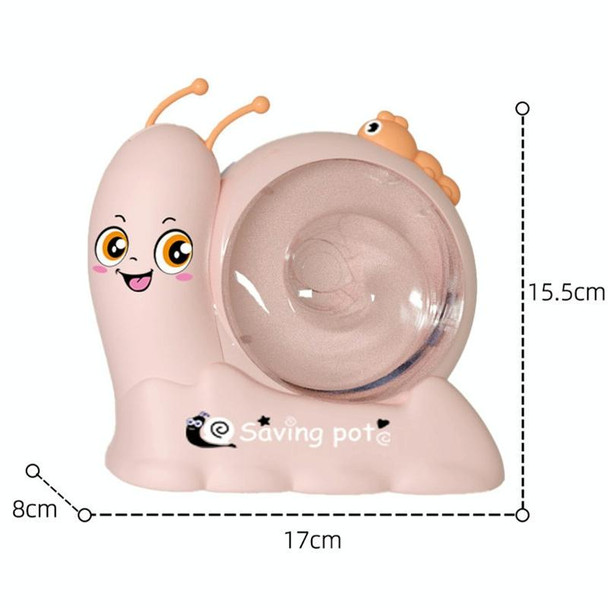 17 x 8 x 15.5cm Childrens Snail Rotating Coin Bank Cartoon Savings Jar Toys With Lights And Music(Purple)