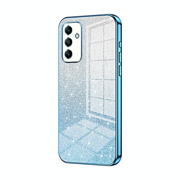 For Samsung Galaxy A05s Gradient Glitter Powder Electroplated Phone Case(Blue)