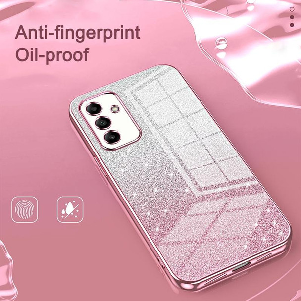 For Samsung Galaxy M14 Gradient Glitter Powder Electroplated Phone Case(Silver)