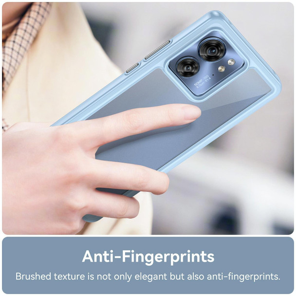 For Motorola Edge 2023 Global Colorful Series Acrylic Hybrid TPU Phone Case(Blue)