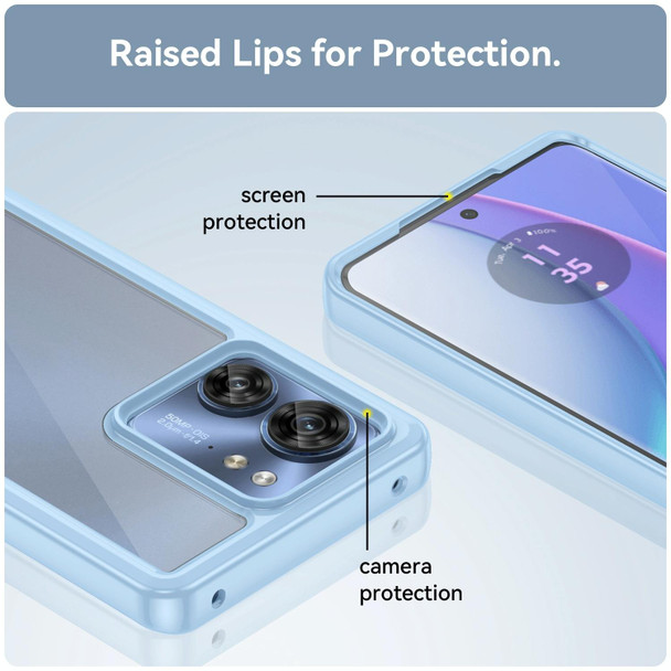 For Motorola Edge 2023 Global Colorful Series Acrylic Hybrid TPU Phone Case(Blue)