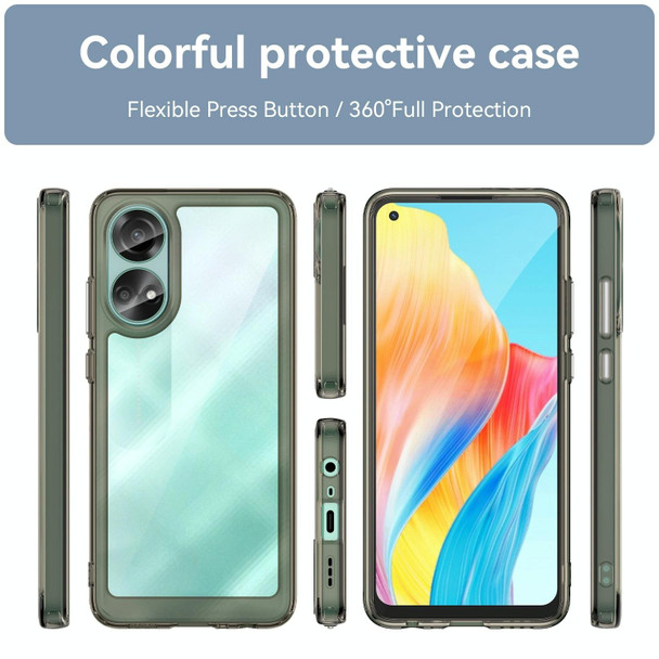 For OPPO A78 4G Colorful Series Acrylic Hybrid TPU Phone Case(Transparent Grey)