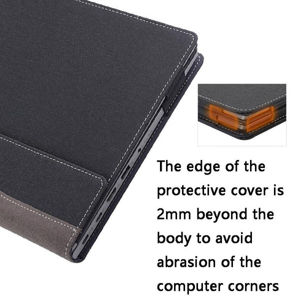 For Lenovo V14 G2 ALC / ITL / IJL Laptop Leatherette Anti-Fall Protective Case(Black)