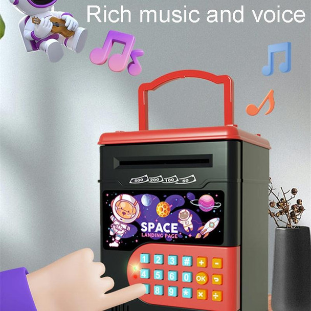 13.5 x 12.3 x 19.5cm Space Astronaut Fingerprint Savings Jar Childrens Musical Password Money Bank Toys(Black)