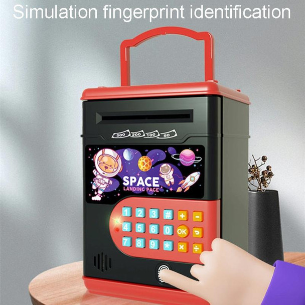 13.5 x 12.3 x 19.5cm Space Astronaut Fingerprint Savings Jar Childrens Musical Password Money Bank Toys(Black)