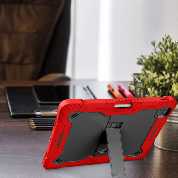 Silicone + PC Shockproof Tablet Case - iPad Pro 12.9 inch 2021 / 2020 / 2018(Red+Black)