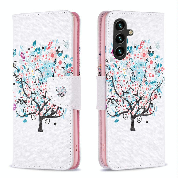 For Samsung Galaxy A35 Colored Drawing Pattern Leatherette Phone Case(Tree)