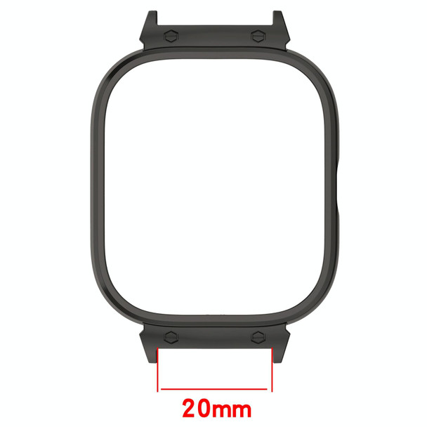 For Redmi Watch 4 Metal Frame Watch Protective Case(Black)