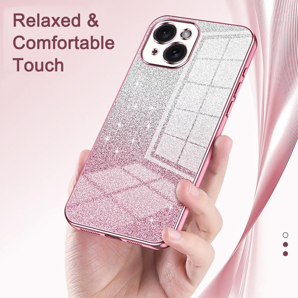 For iPhone 11 Gradient Glitter Powder Electroplated Phone Case(Purple)