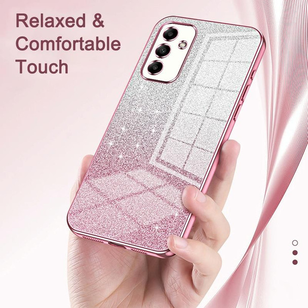 For Samsung Galaxy A05 Gradient Glitter Powder Electroplated Phone Case(Pink)